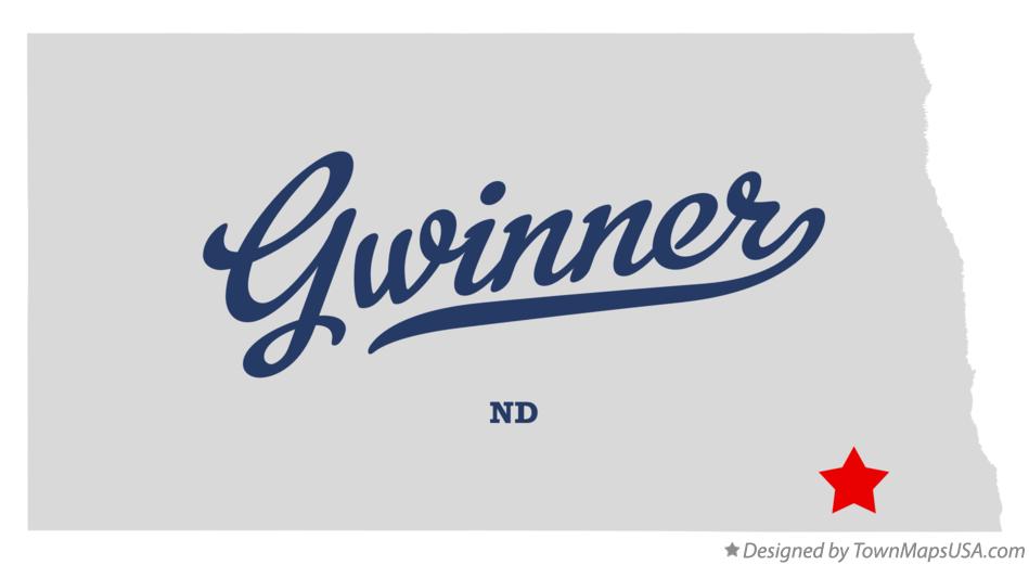 Map of Gwinner North Dakota ND