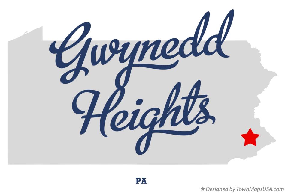 Map of Gwynedd Heights Pennsylvania PA