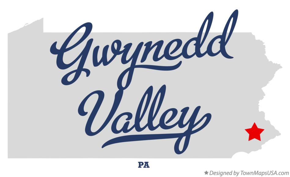 Map of Gwynedd Valley Pennsylvania PA