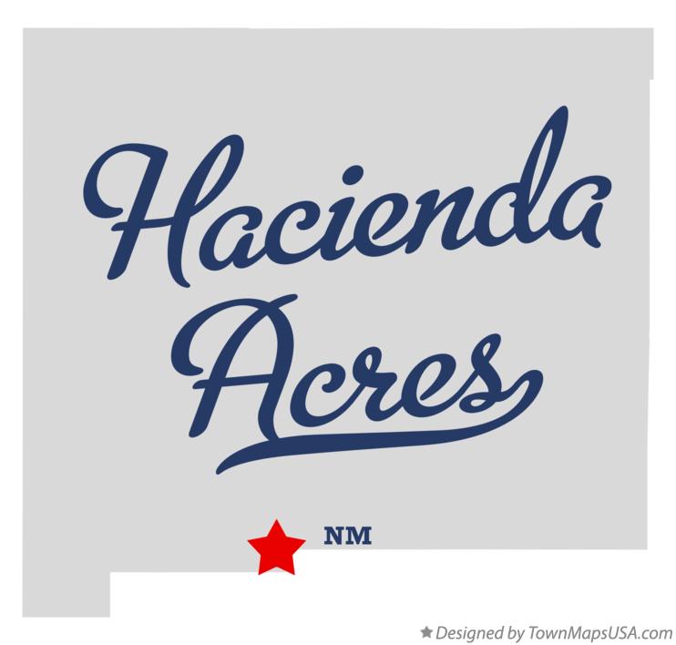 Map of Hacienda Acres New Mexico NM