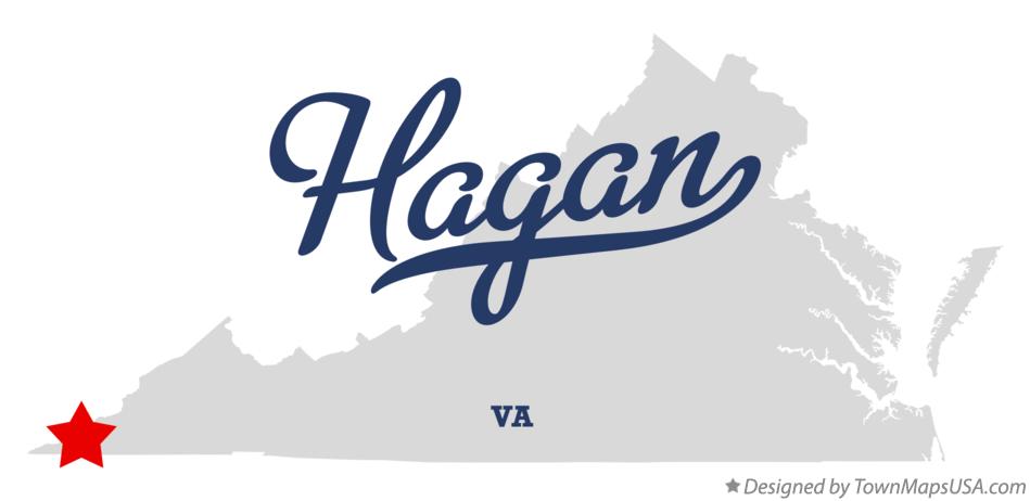 Map of Hagan Virginia VA