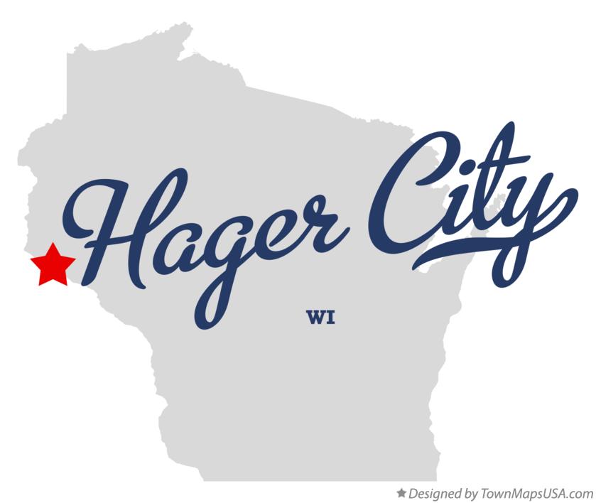Map of Hager City Wisconsin WI