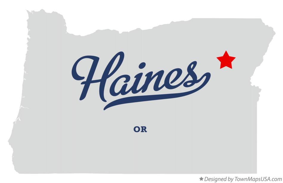 Map of Haines Oregon OR