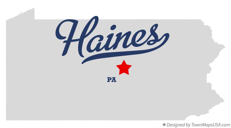Map of Haines Pennsylvania PA