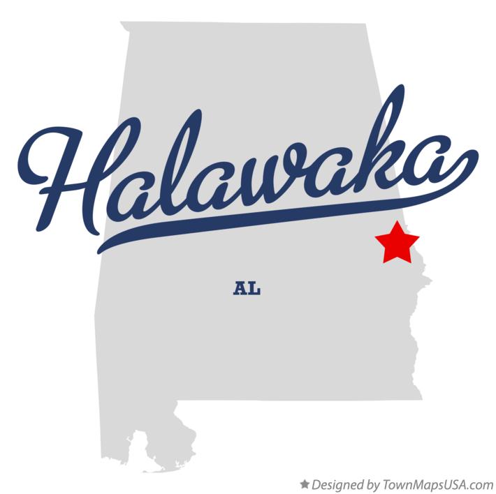 Map of Halawaka Alabama AL