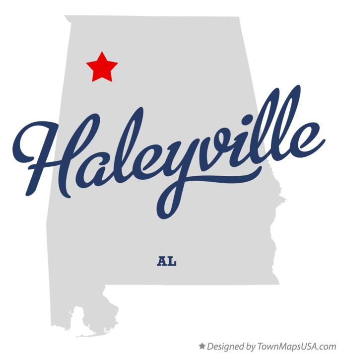 Map of Haleyville Alabama AL