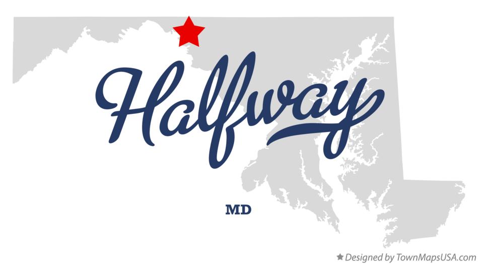 Map of Halfway Maryland MD