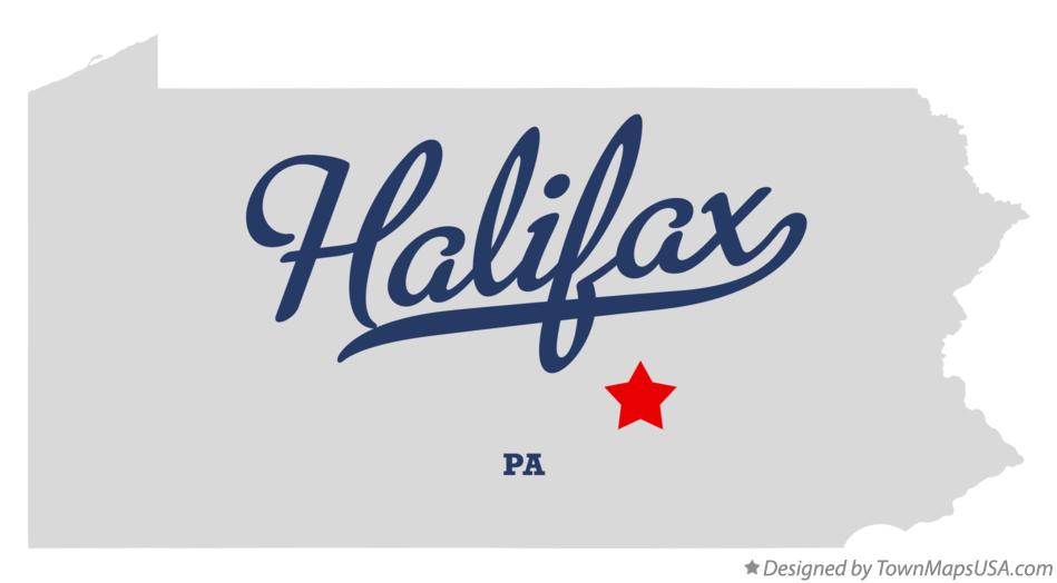 Map of Halifax Pennsylvania PA