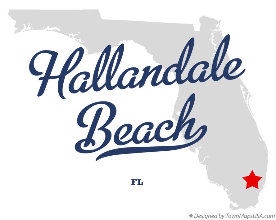 Map of Hallandale Beach Florida FL