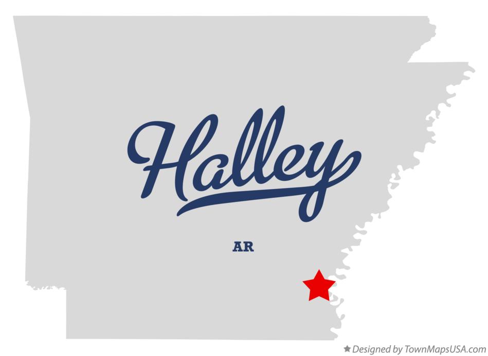 Map of Halley Arkansas AR