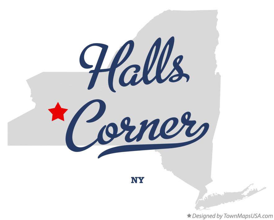 Map of Halls Corner New York NY