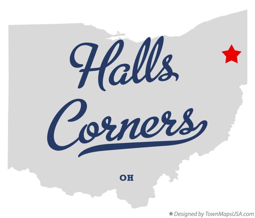 Map of Halls Corners Ohio OH