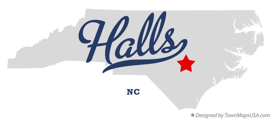 Map of Halls North Carolina NC