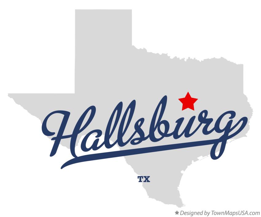Map of Hallsburg Texas TX
