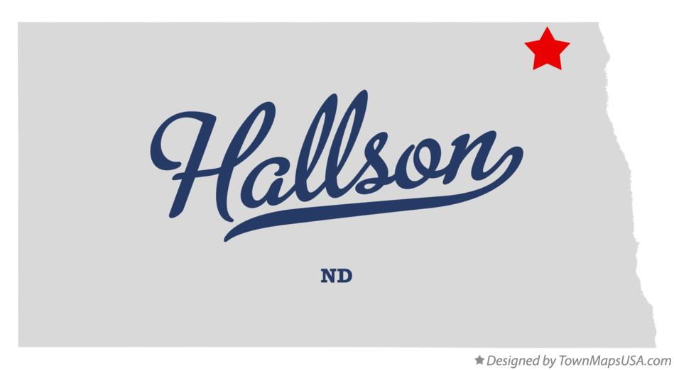 Map of Hallson North Dakota ND