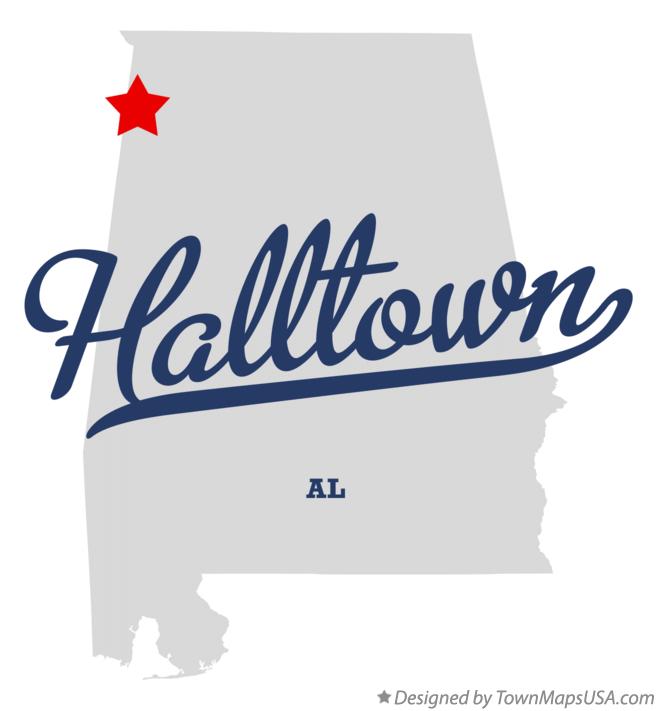 Map of Halltown Alabama AL