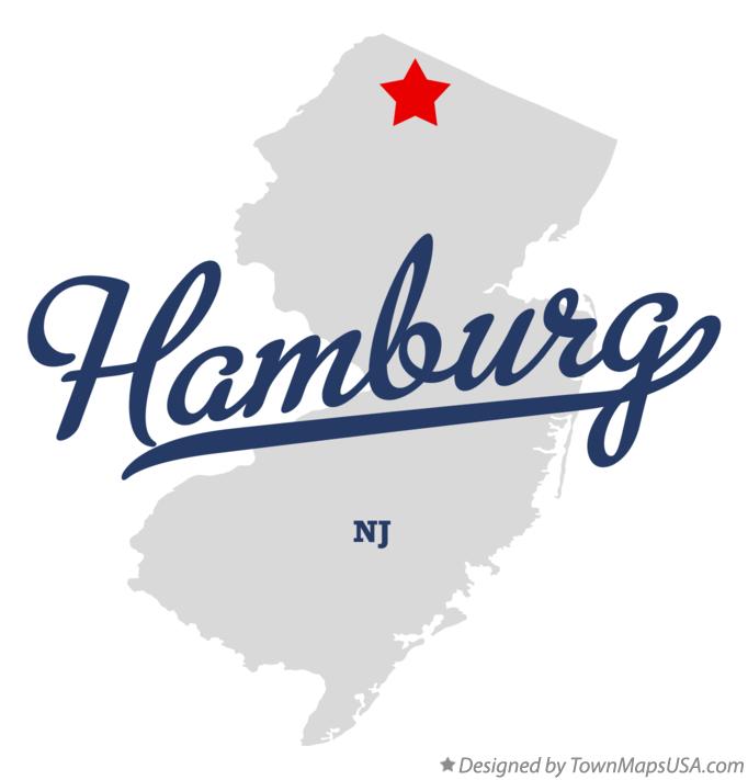 Map of Hamburg New Jersey NJ