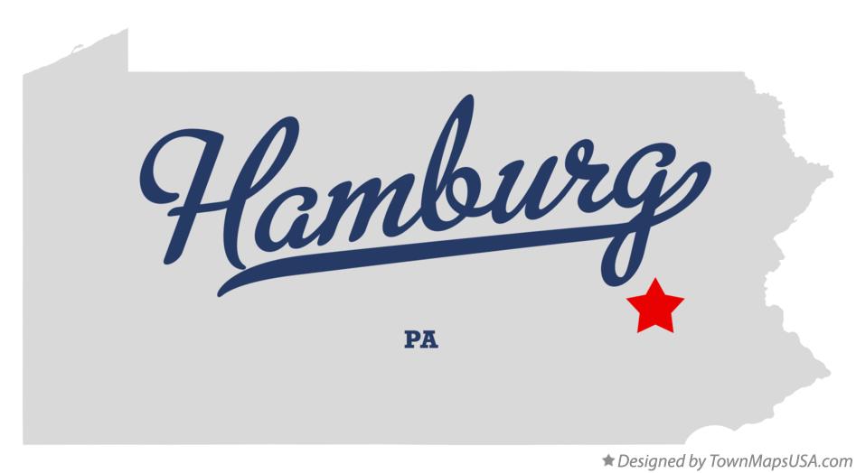 Map of Hamburg Pennsylvania PA