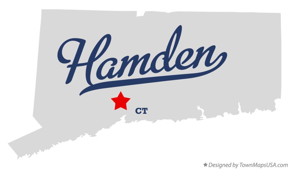 Map of Hamden Connecticut CT