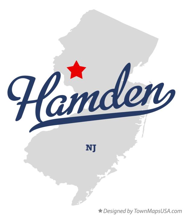 Map of Hamden New Jersey NJ