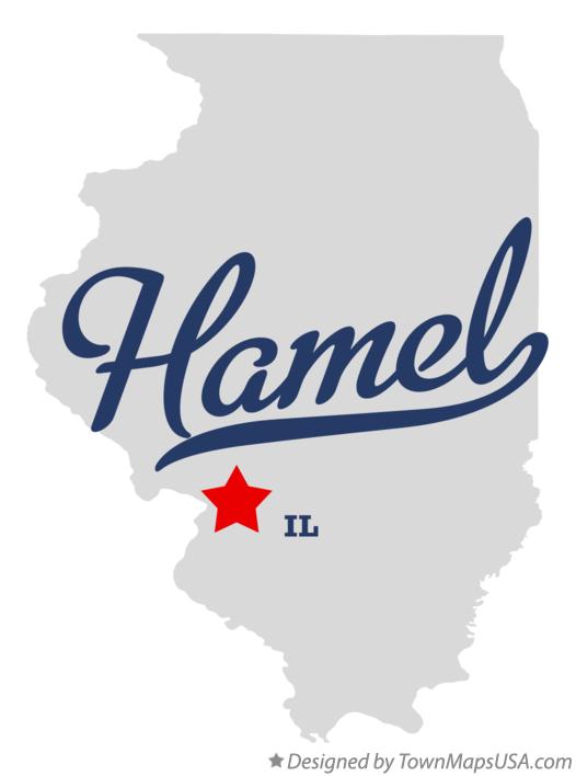 Map of Hamel Illinois IL