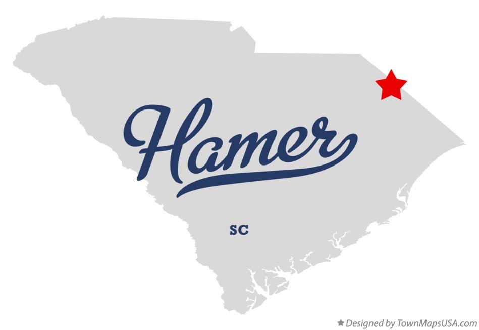 Map of Hamer South Carolina SC