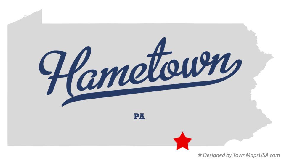 Map of Hametown Pennsylvania PA
