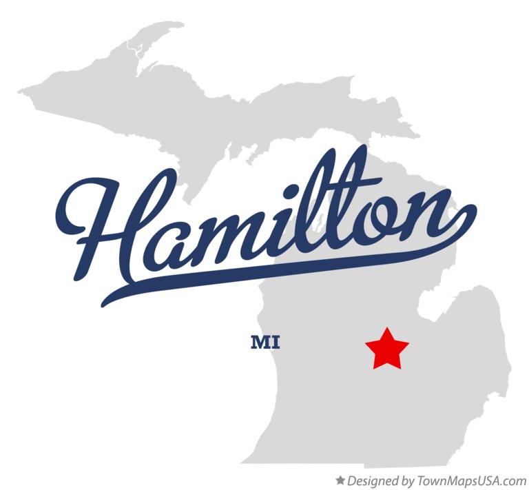 Map of Hamilton Michigan MI