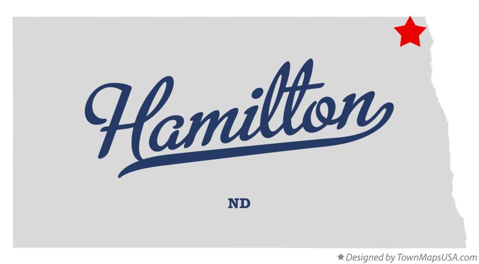 Map of Hamilton North Dakota ND