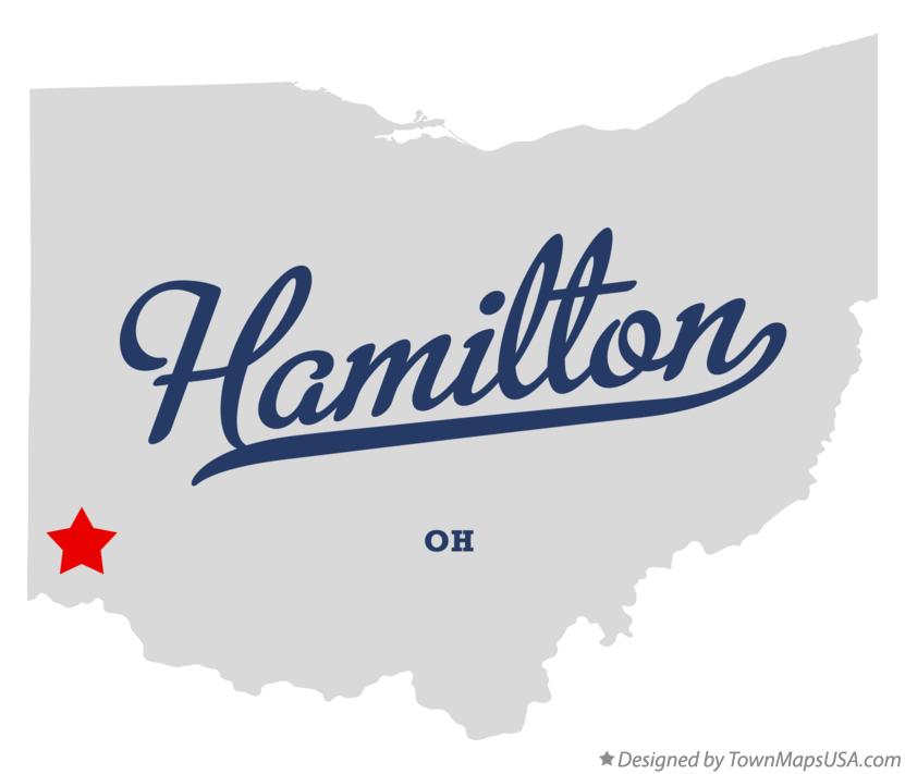Map of Hamilton Ohio OH