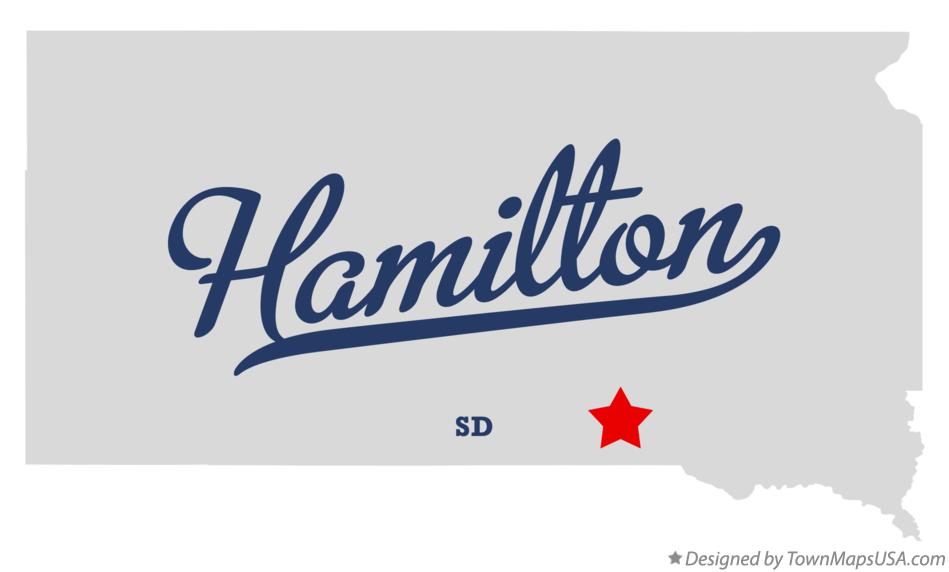 Map of Hamilton South Dakota SD