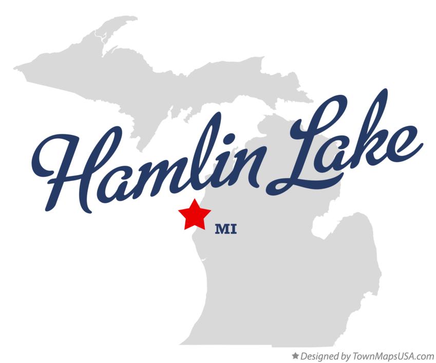 Map of Hamlin Lake Michigan MI