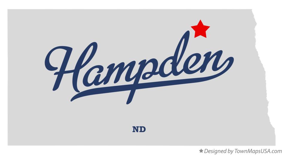 Map of Hampden North Dakota ND