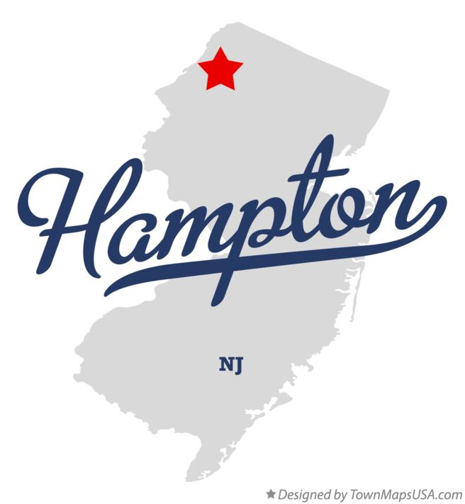 Map of Hampton New Jersey NJ