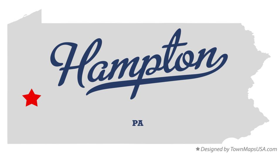 Map of Hampton Pennsylvania PA