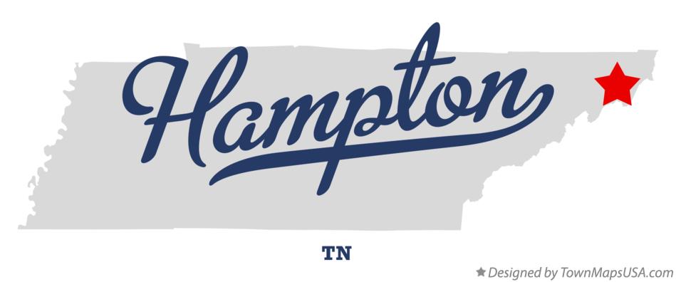 Map of Hampton Tennessee TN
