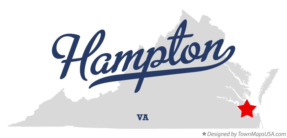Map of Hampton Virginia VA