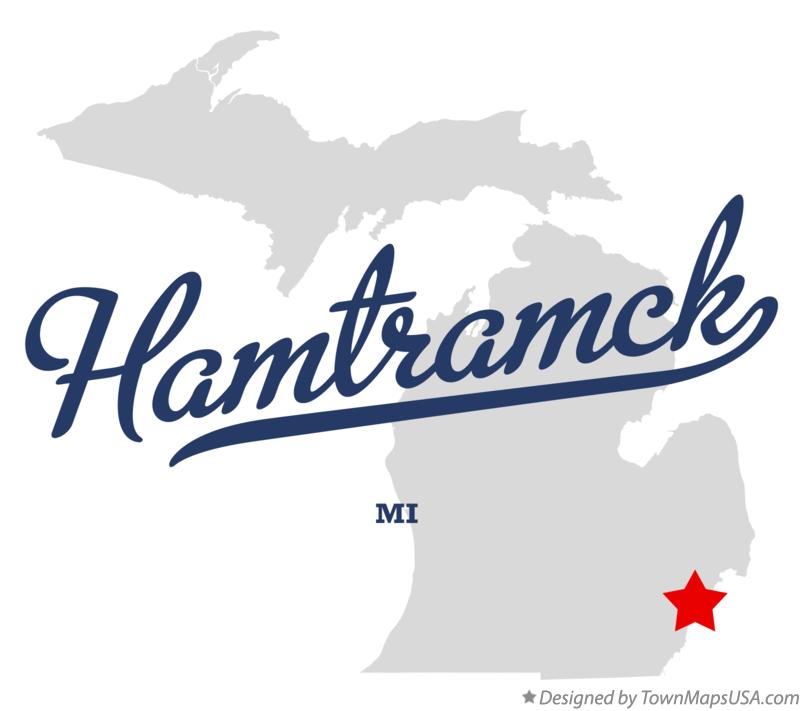 Map of Hamtramck Michigan MI