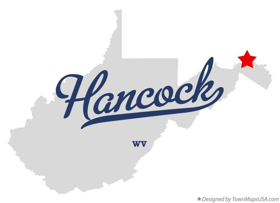 Map of Hancock West Virginia WV