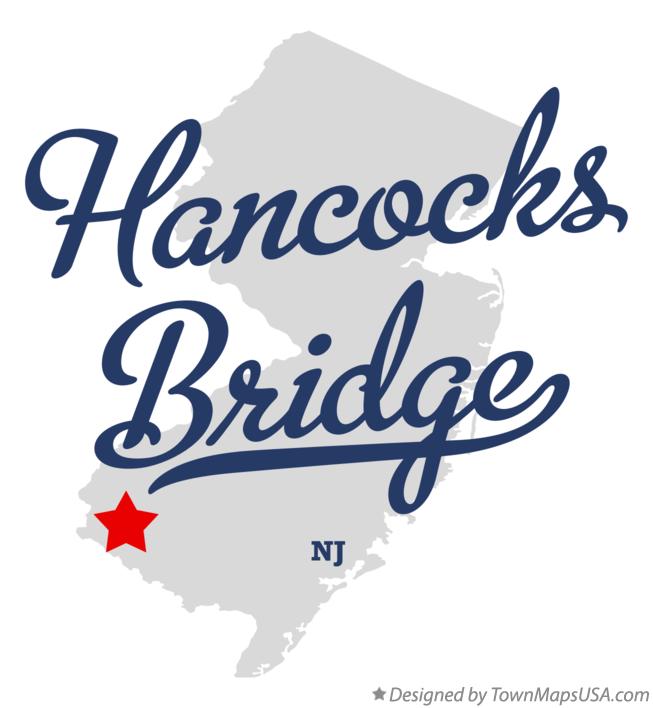 Map of Hancocks Bridge New Jersey NJ