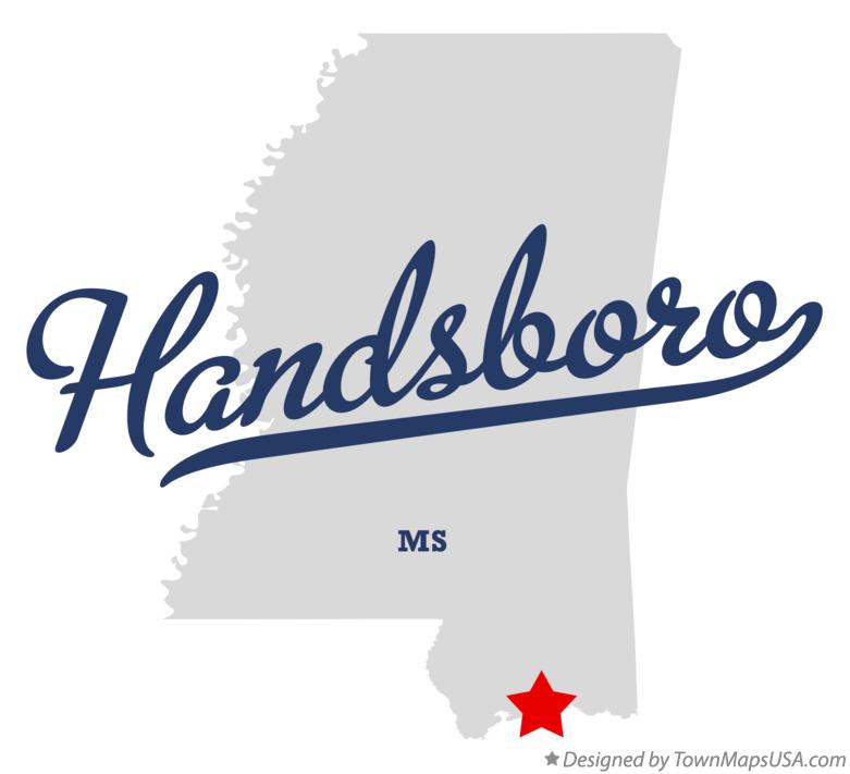 Map of Handsboro Mississippi MS