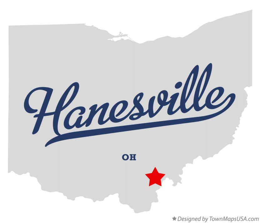 Map of Hanesville Ohio OH