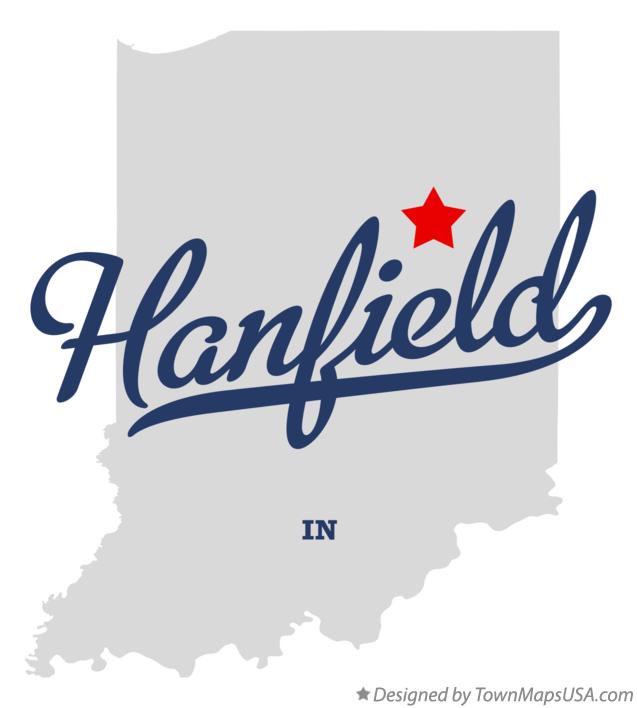 Map of Hanfield Indiana IN
