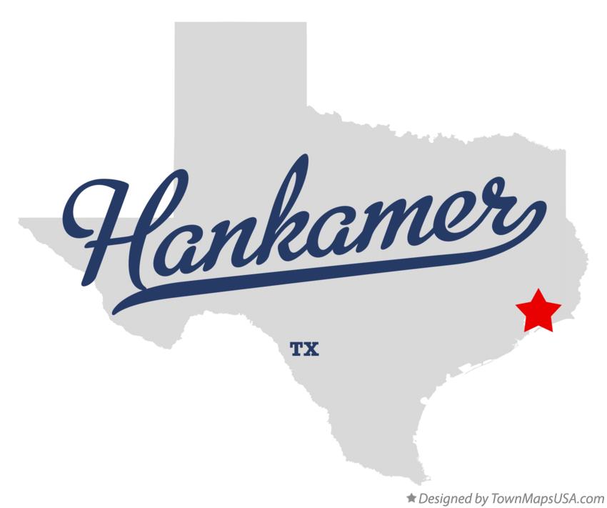 Map of Hankamer Texas TX
