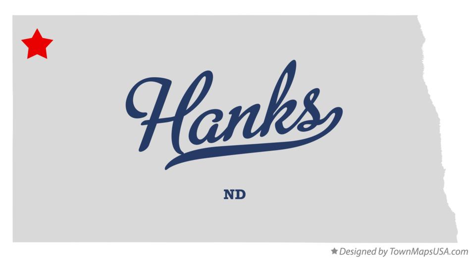 Map of Hanks North Dakota ND