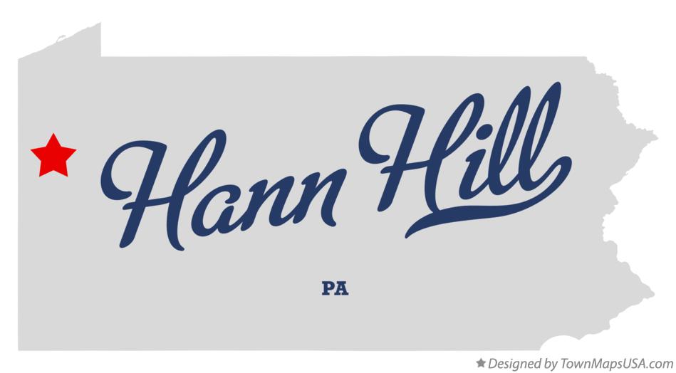 Map of Hann Hill Pennsylvania PA
