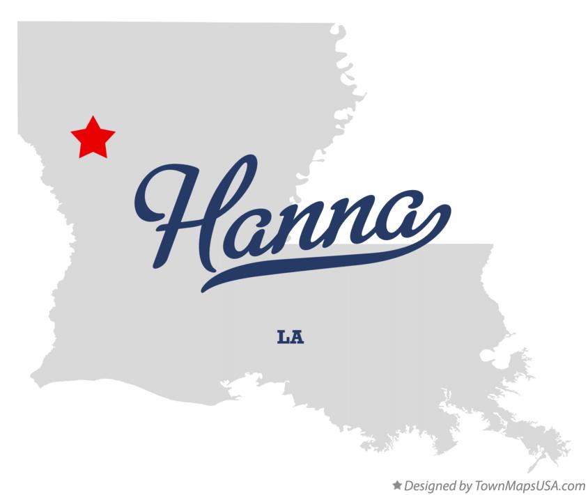 Map of Hanna Louisiana LA