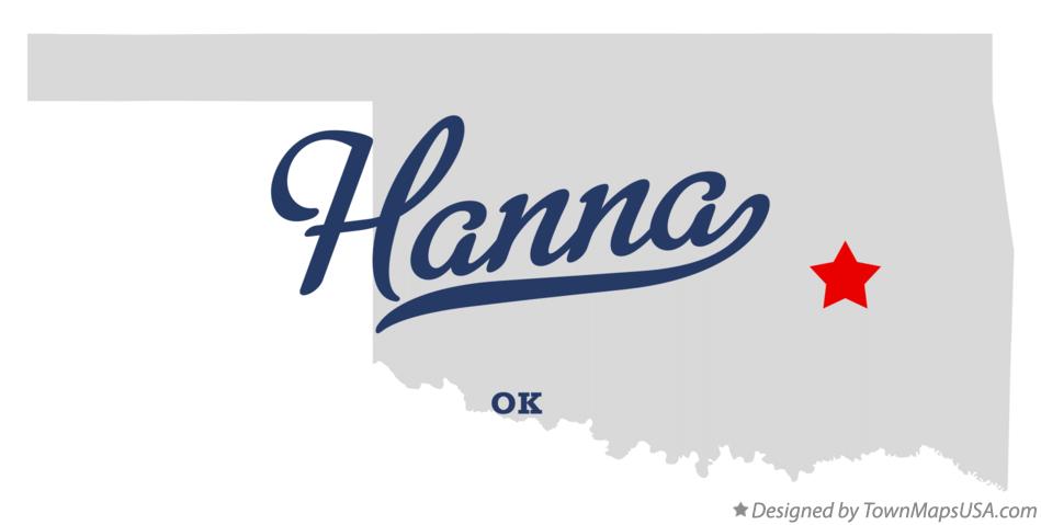 Map of Hanna Oklahoma OK