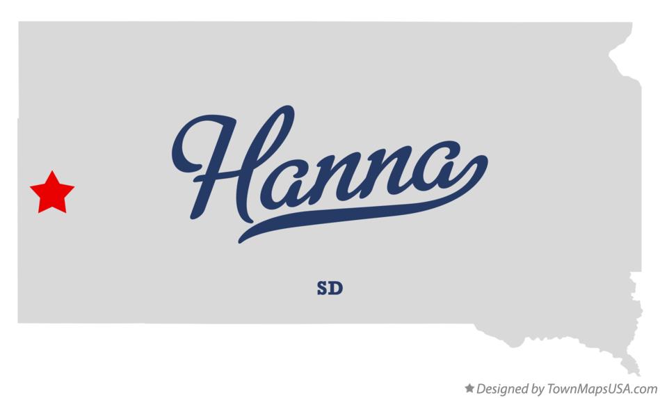 Map of Hanna South Dakota SD