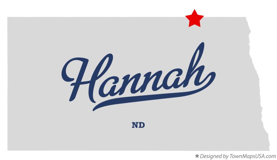 Map of Hannah North Dakota ND